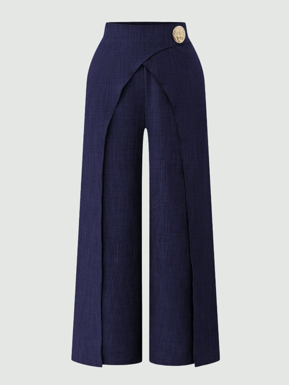 Navy Blue Elegant Women's Asymmetrical Long Dress